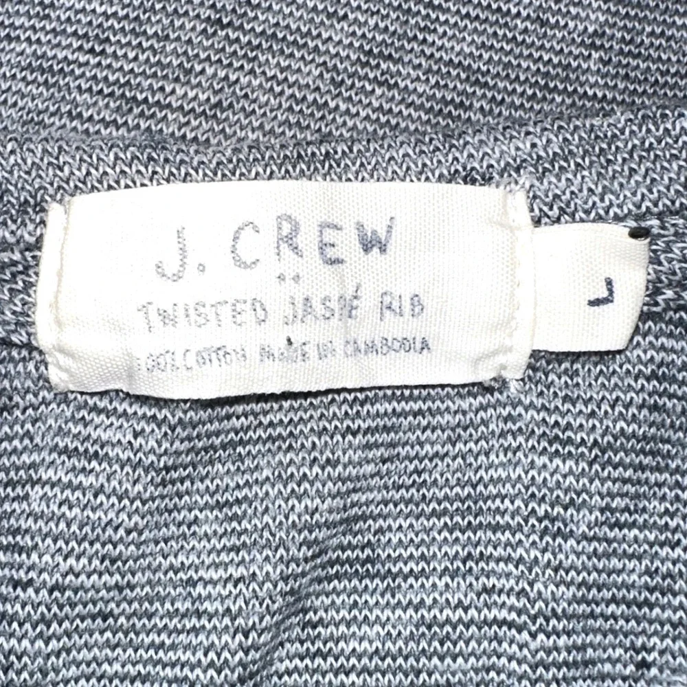 J. Crew Mens Twisted Jaspe Rib Sweatshirt Grey Cotton Long Sleeve Size‎ L